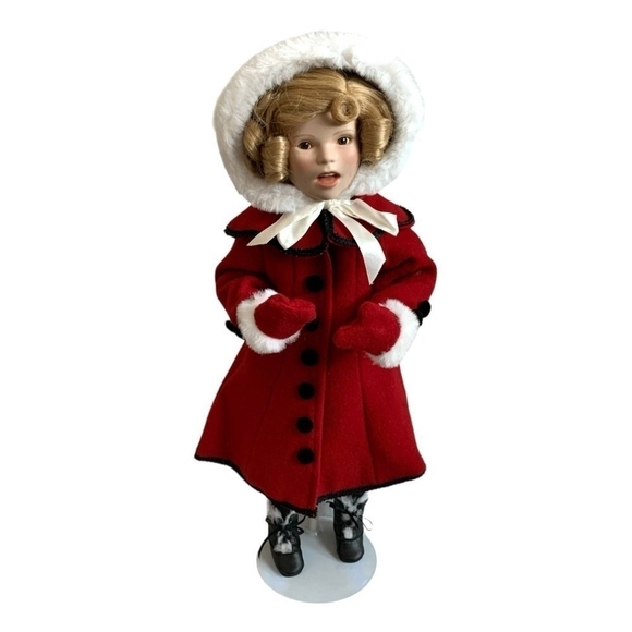 Vintage Porcelain DOLL Little Caroler Shirley Temple Christmas Doll Collection - Picture 2 of 7